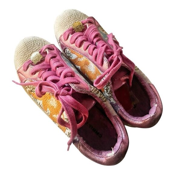 Vintage Y2K Christian Audigier Metallic Grafitti Sneakers Retro Size 6 - Picture 3 of 5